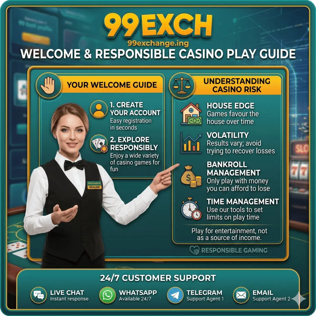 99exchange responsible gaming — 18 plus only, play responsibly